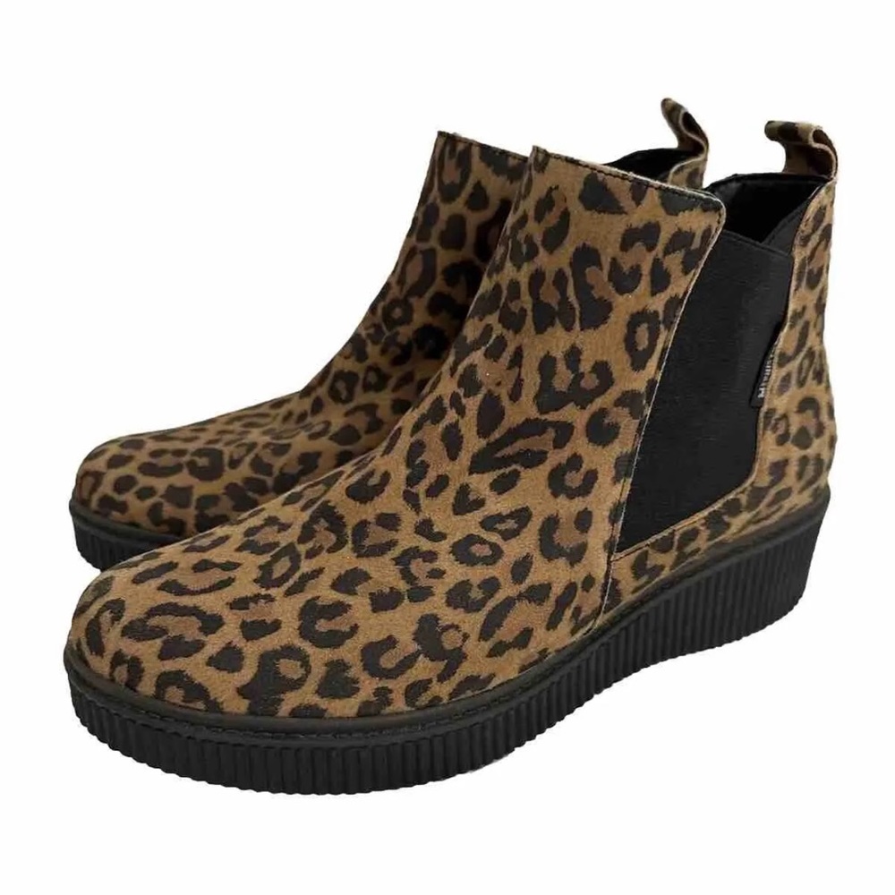 New! Mephisto Emie Brown Leopard Boots US 7 Shoes Animal Print Retail  $399